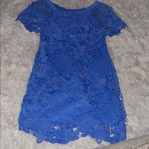 Blue lace mini dress size s